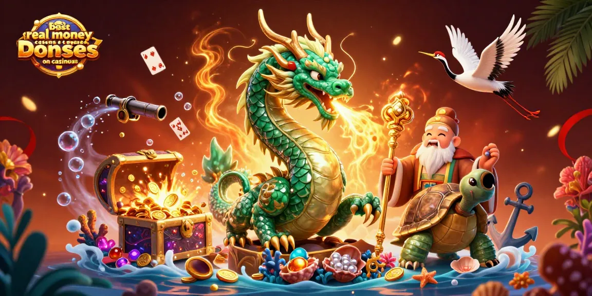 Experience the best real money casino bonuses on casinous with vibrant 3D casino-themed artwork.