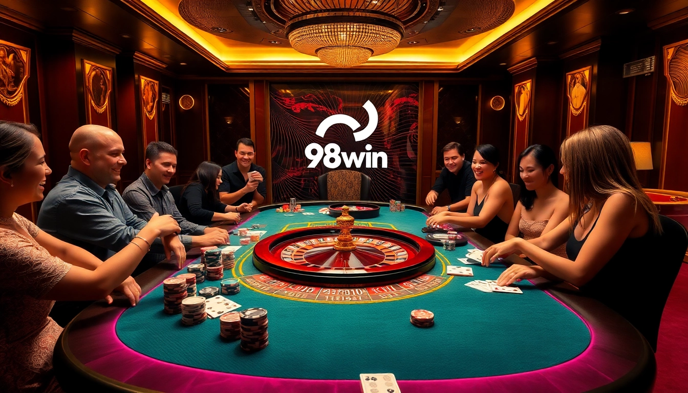 Experience gripping gameplay at 98win, featuring a dynamic casino atmosphere with engaged players.