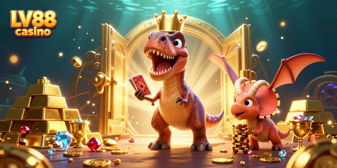 Experience winning thrills at LV88 casino with friends, featuring vibrant characters and dazzling riches.