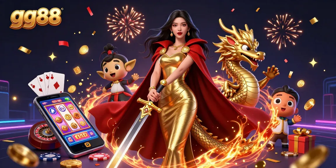 Win big at gg88 with a thrilling 3D casino scene featuring dynamic games and vibrant animations.