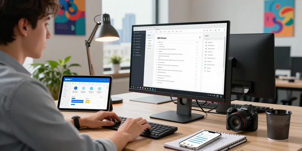 WPS Download on a modern workspace computer screen with productivity tools in use.