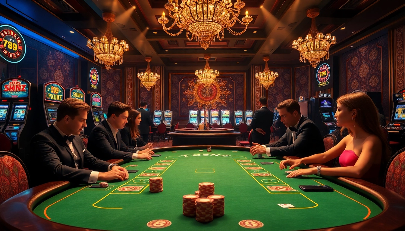 Experience the thrill of 789 win at a luxurious casino poker game, filled with vibrant chips and exciting action.