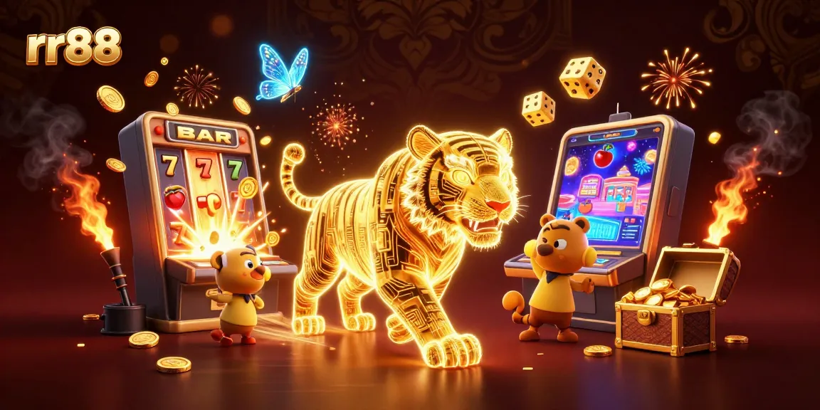 Experience thrilling gameplay with rr88's vibrant digital casino featuring glowing elements and jackpots.