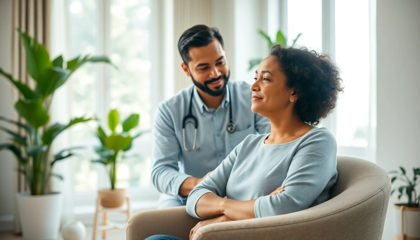 Addressing stress and anxiety in a calm therapy session with an experienced therapist.