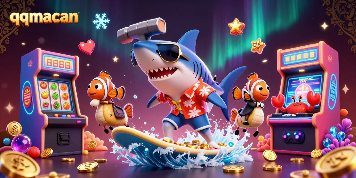 Experience thrilling gameplay on qqmacan with a vibrant casino scene featuring animated characters and exciting game elements.