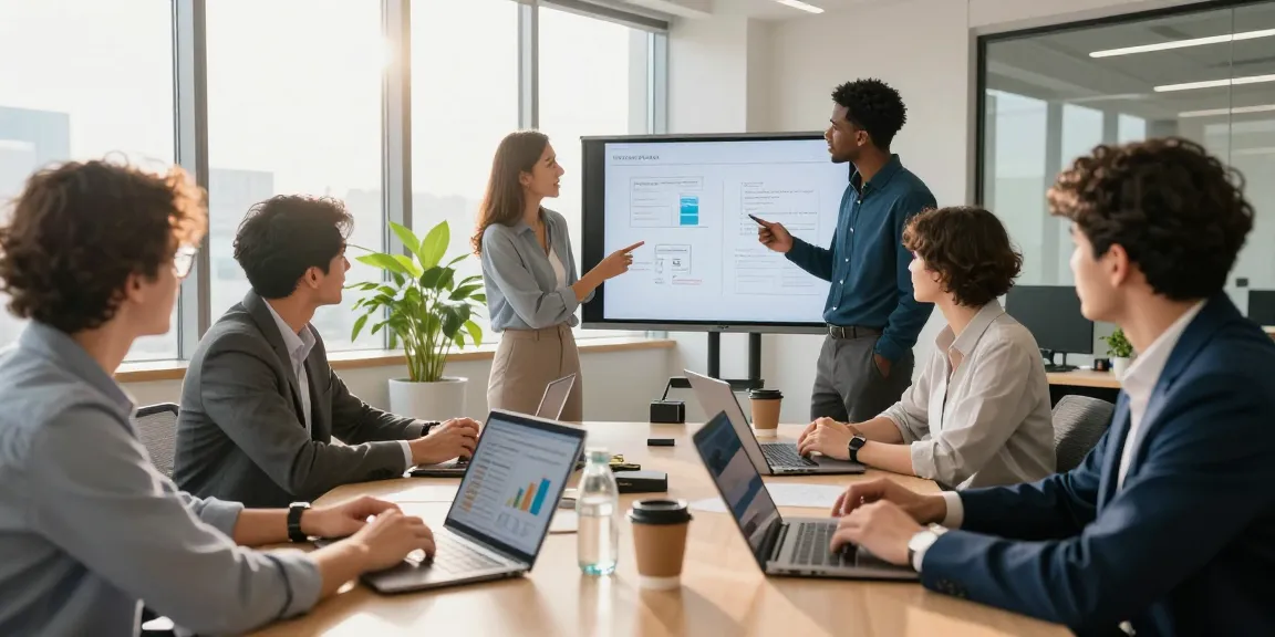 Team discussing small business IT support strategies in a modern office.