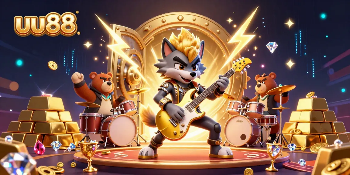 Engage with exhilarating gameplay at uu88 featuring vibrant characters and a treasure-filled casino scene.