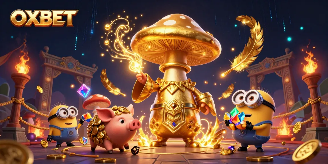 Spin to win with OXBET in a vibrant casino world filled with golden treasures and adventurous characters.