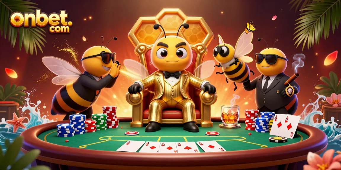 Experience the thrilling action at onbet. com with this vibrant casino scene filled with poker excitement.