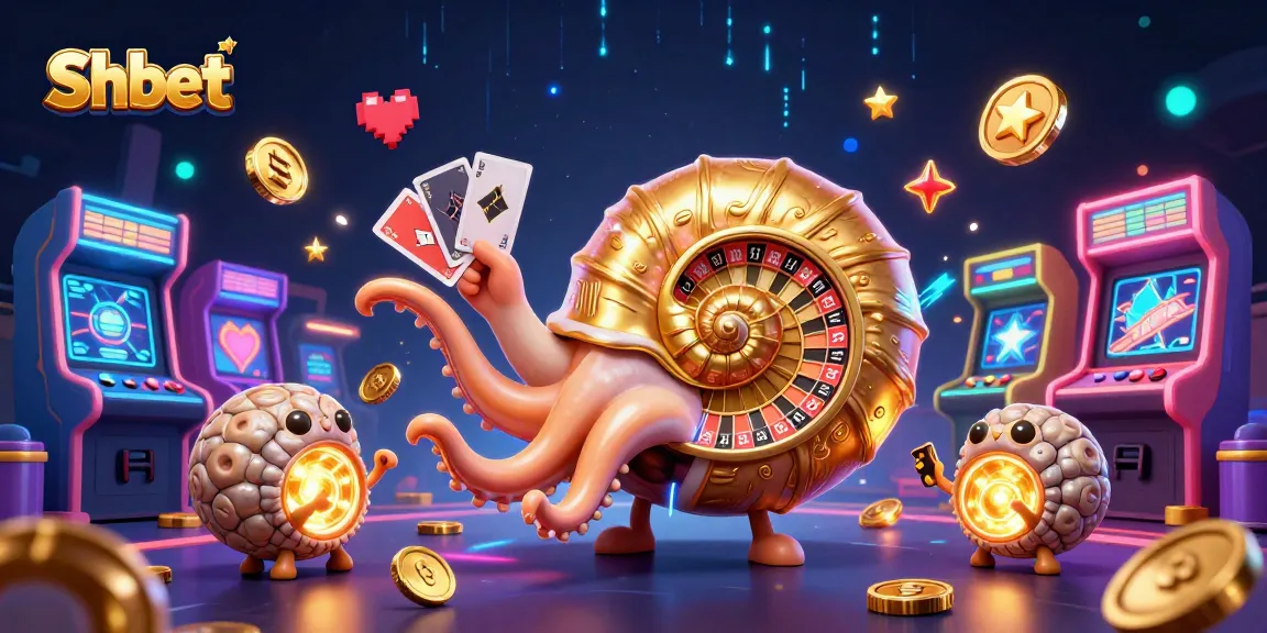 Engage in thrilling casino games with Shbet's vibrant 3D illustration featuring a unique nautilus roulette wheel.