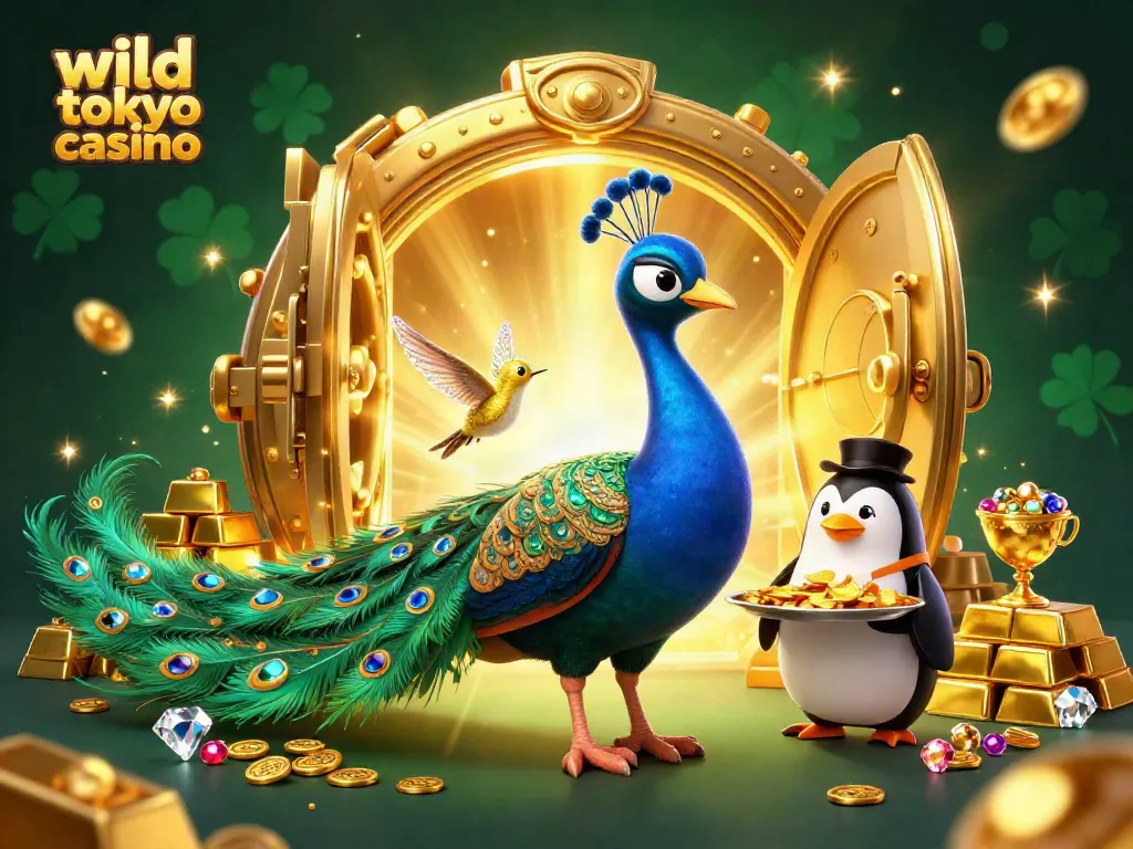 Experience excitement at wild tokyo casino with vibrant characters, dynamic games, and golden treasures.