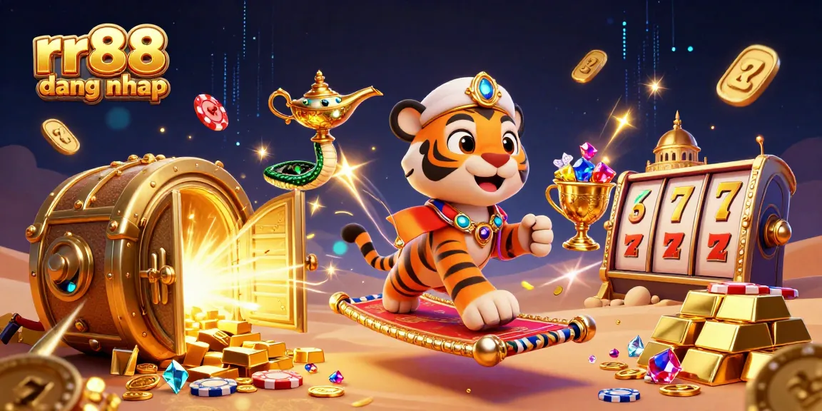 Experience exciting gaming at rr88 dang nhap with rich visuals of animated slot action in a vibrant casino setting.