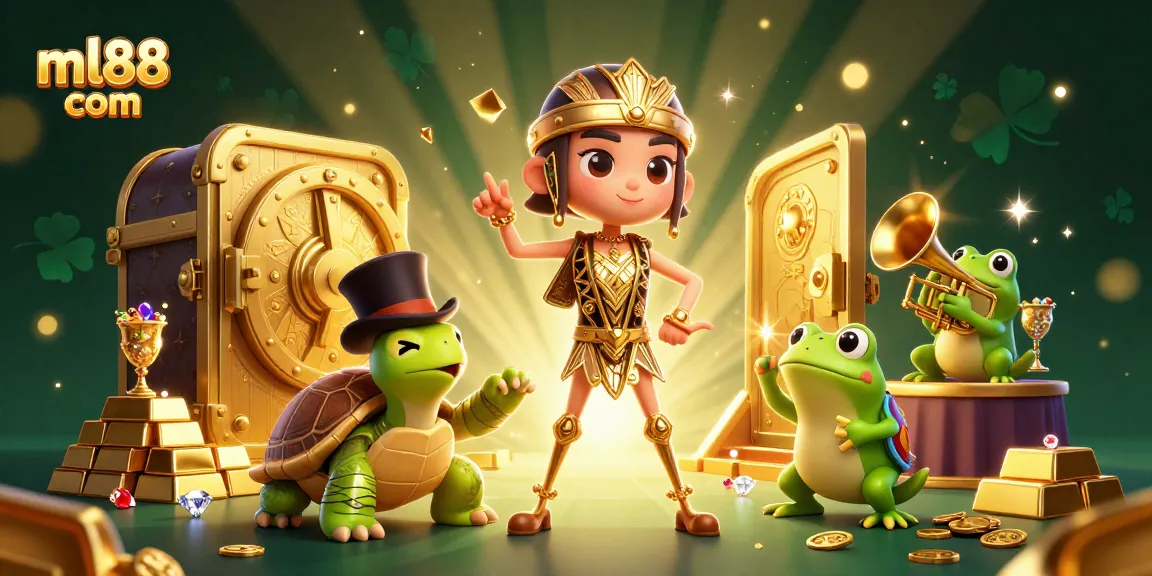 Experience thrilling gameplay at ml88 com with lively 3D characters amidst golden treasures.