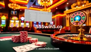 Experience the excitement of online gambling at https://555win5.co.com with vibrant poker chips and engaging interfaces.