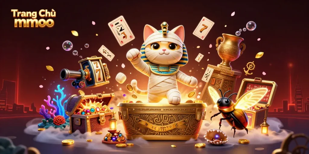 Experience thrilling fun at Trang Chủ mmoo with an Egyptian mummy cat and jackpot riches!